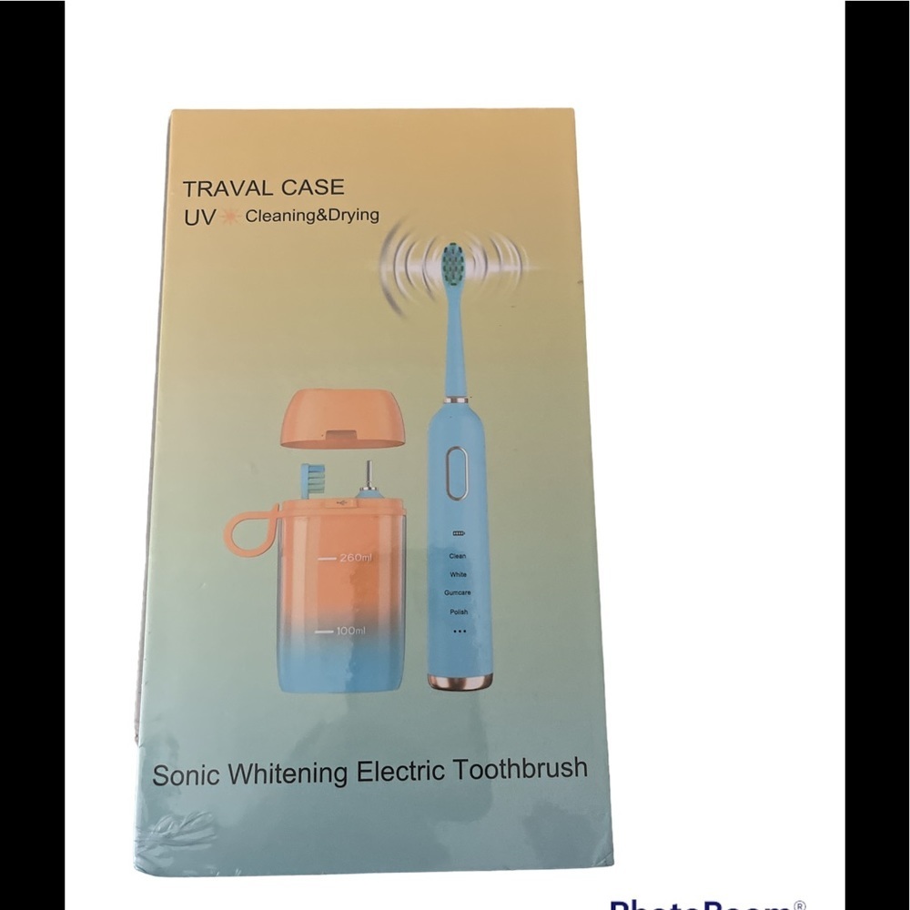 NIB Sonic Whitening Electric Toothbrush W/Travel Case 12 Modes